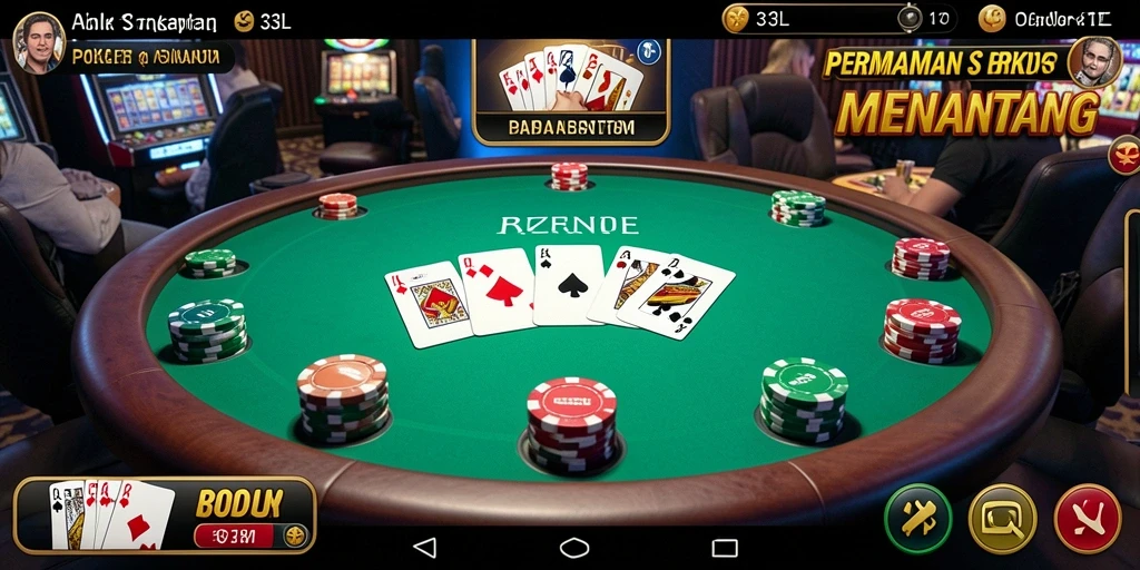 Screenshot gameplay 33L menampilkan suasana poker yang kompetitif.