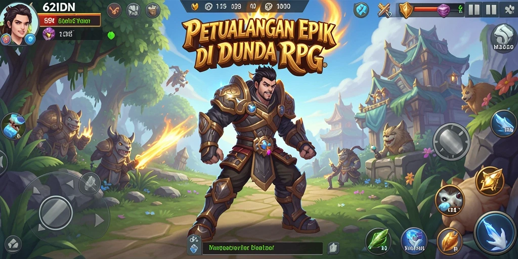 Tangkapan layar gameplay 62IDN menunjukkan pertarungan epik dan lingkungan yang menakjubkan.