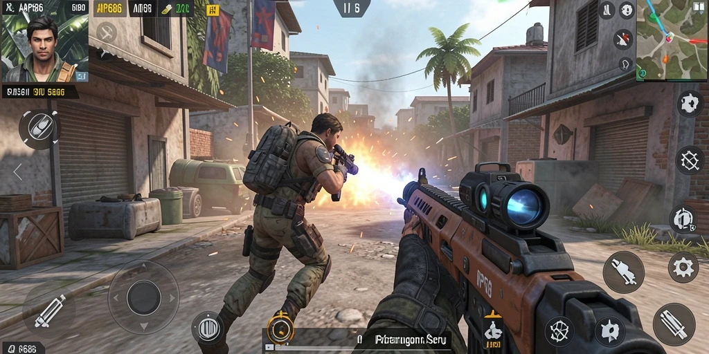 Tampilan penuh aksi dalam gameplay AP686 yang mendebarkan.