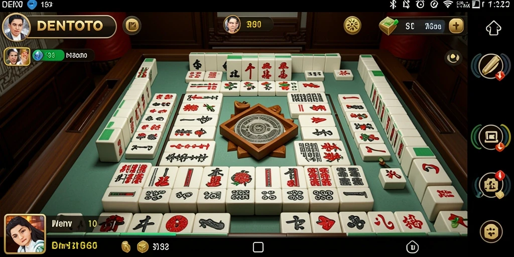 Screenshot gameplay DENTOTO menampilkan momen intens permainan Mahjong.
