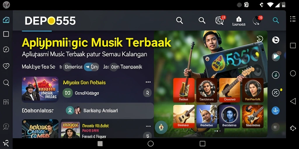 Tampilan gameplay DEPO555 yang menampilkan pengalaman mendengarkan musik saja.