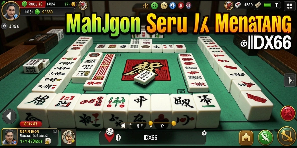 Tampilan gameplay seru dari aplikasi Mahjong IDX66 yang menghibur.