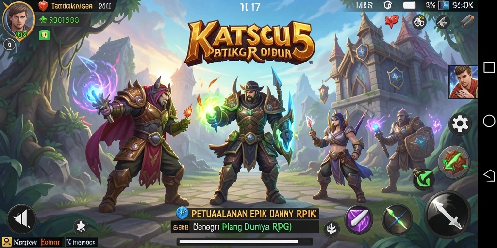 Tangkapan layar KATSU5 menampilkan aksi pertarungan epik di dunia RPG.
