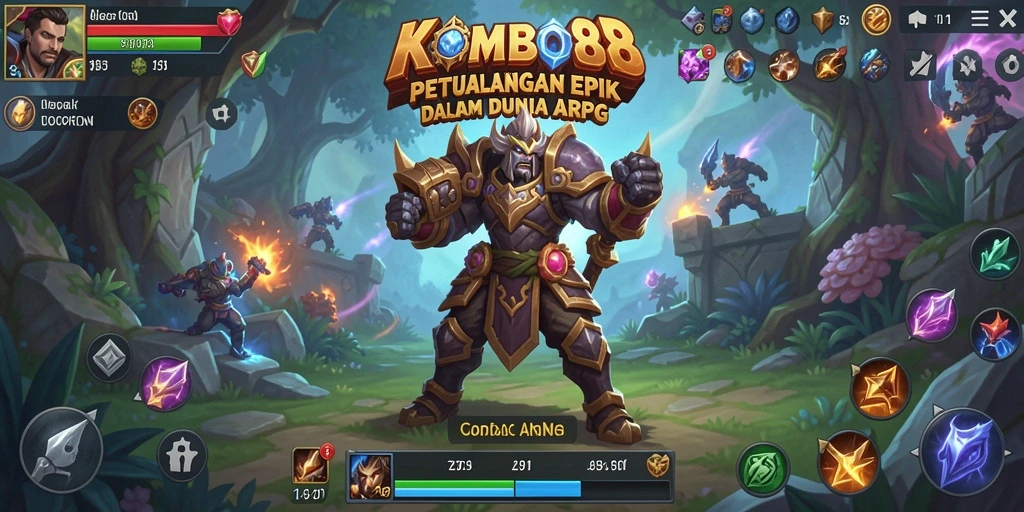 Tangkapan layar menunjukkan aksi seru dalam pertempuran ARPG di KOMBO88.