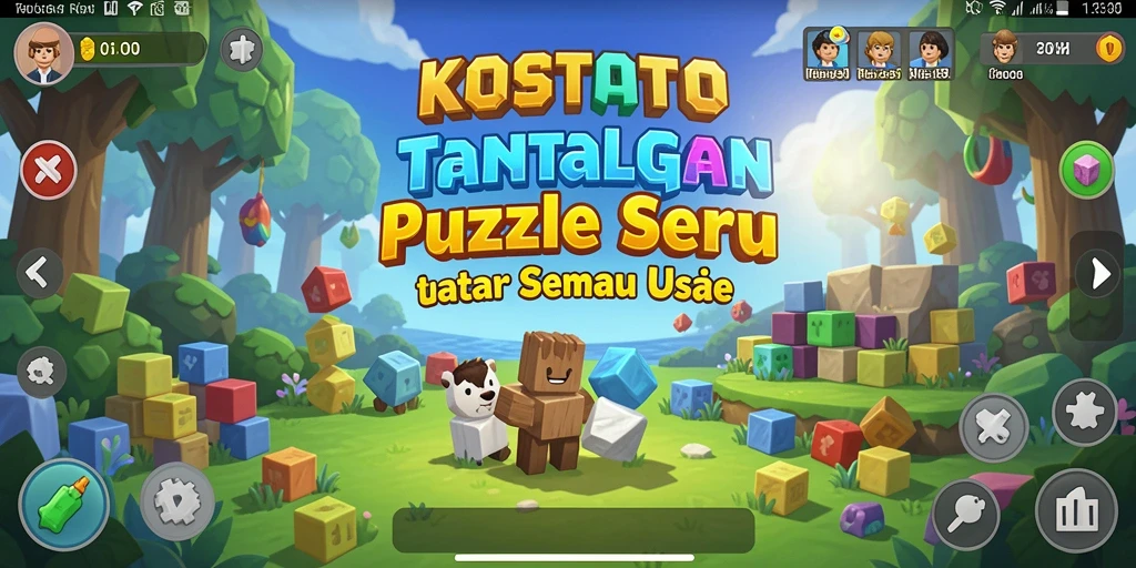 Gameplay KOSTOTO dengan berbagai puzzle menantang yang menarik.
