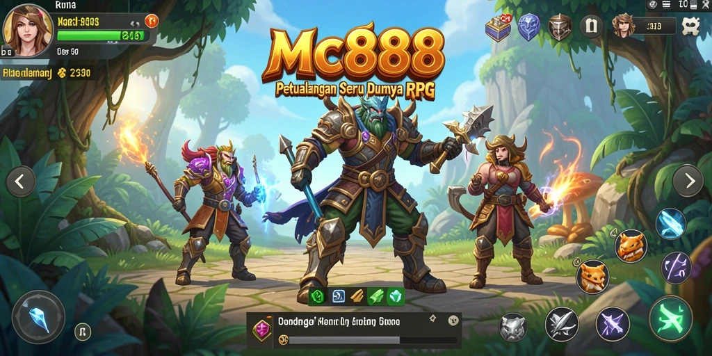 Tampilan gameplay RPG yang menegangkan dan mendebarkan di MC888.