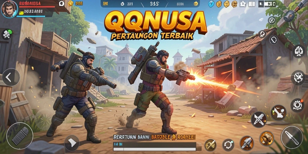 Gameplay seru di QQNUSA dengan pertempuran intens.