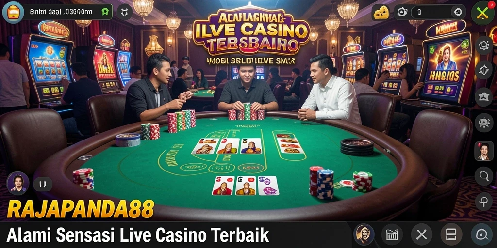 Gameplay seru di RAJAPANDA88 dengan dealer langsung dan interaksi pemain.