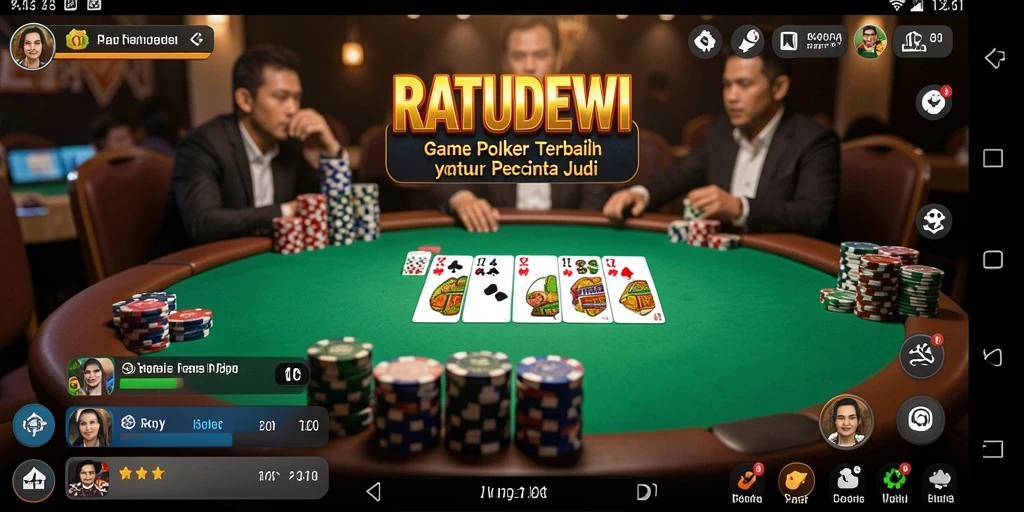 Tampilan menarik dari permainan poker di RATUDEWI.