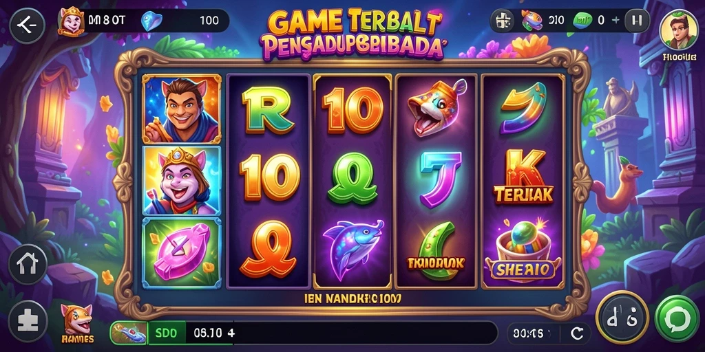 Tampilan gameplay menarik dari RP8 dengan berbagai mesin Slot.