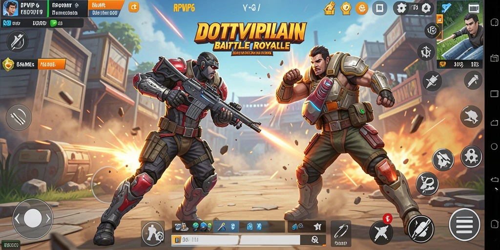 Screenshot RPVIP6 menampilkan aksi intens dalam pertarungan Battle Royale.