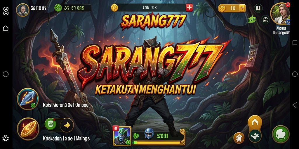 Screenshot utama SARANG777 menampilkan momen menegangkan saat menjelajahi lokasi menyeramkan.