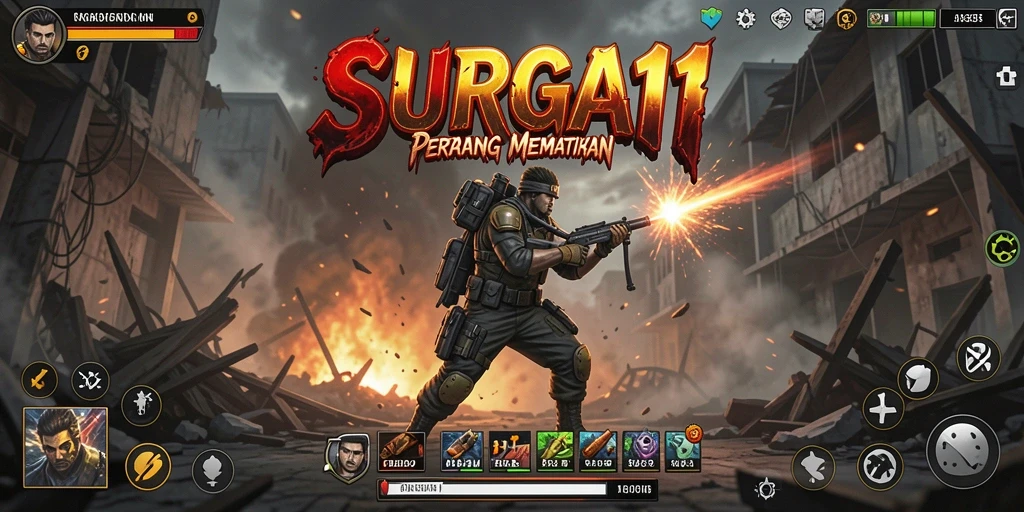 Tangkapan layar menunjukkan duel seru dalam game Fighting SURGA11.