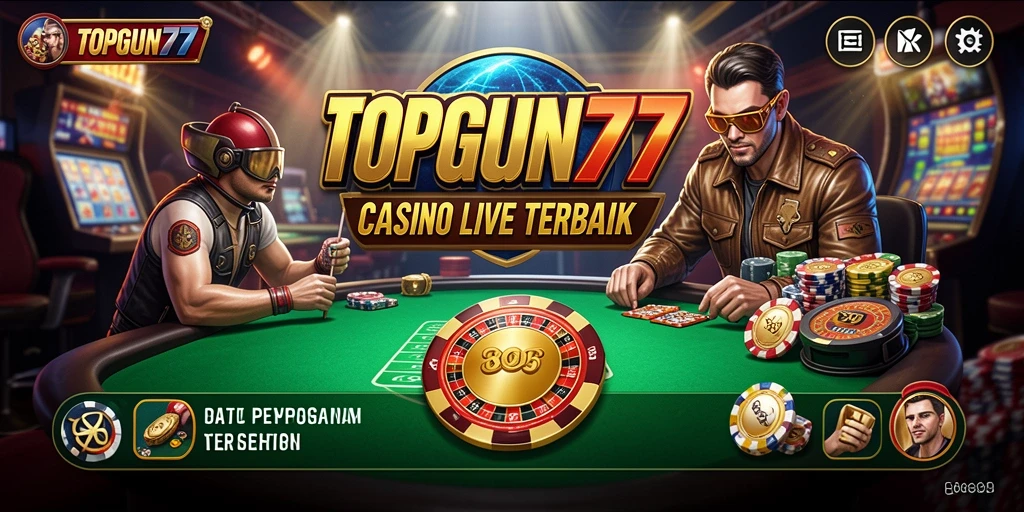 Tampilan gameplay Live Casino yang mendebarkan di TOPGUN77.