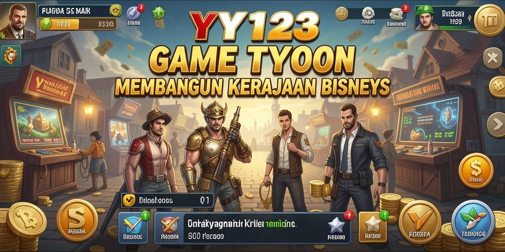 Screenshot gameplay YY123 menampilkan keseruan membangun bisnis.